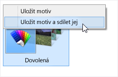 Kliknutí na motiv pravým tlačítkem
