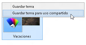 Hacer clic con el botón secundario en un tema