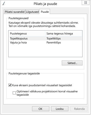 Pliiatsi- ja puutesätted