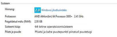 Pliiatsi ja puute teave jaotises Süsteem