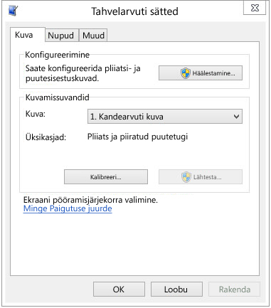 Tahvelarvuti sätted