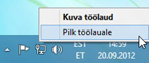 Nupu Kuva töölaud paremklõpsamine