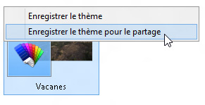 Clic droit sur un thème