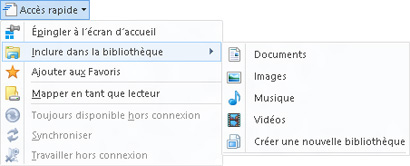 Inclure un dossier dans une bibliothèque