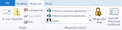 A Megosztás lap
