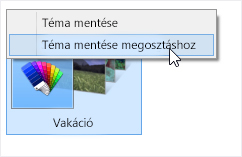 Kattintás jobb gombbal a témán