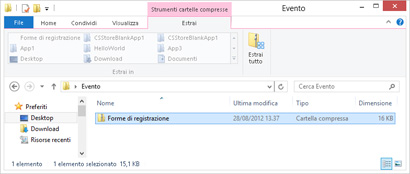 Estrazione di tutti i file da una cartella compressa