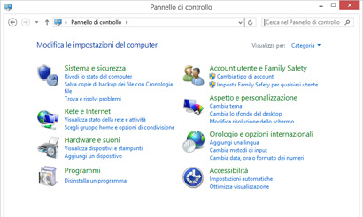 Pannello di controllo
