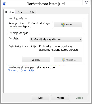 Planšetdatora iestatījumi