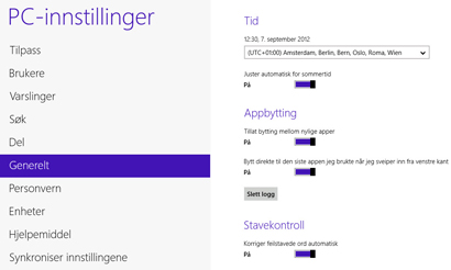 PC-innstillinger