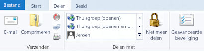 Het tabblad Delen