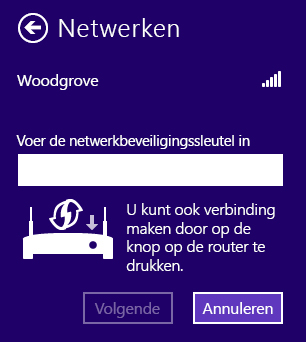 Het scherm Windows Draadloos verbinding maken