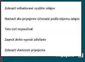 Ponuka používaná na zapnutie alebo vypnutie zdieľania