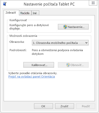 Nastavenie počítača Tablet PC