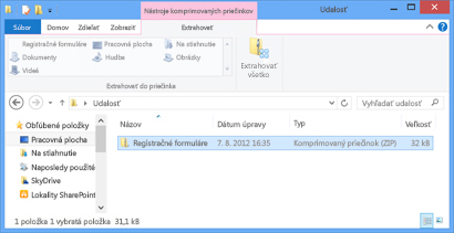Dekomprimácia všetkých súborov zo skomprimovaného priečinka